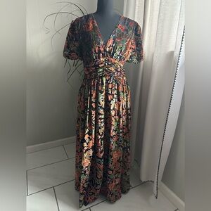 Anthropologie Multicolor Floral Maxi Dress